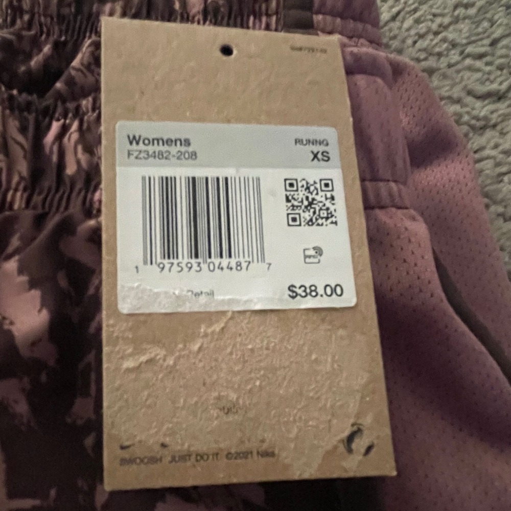 2 Pairs of Nike Dri-FIT Running Shorts XS Floral Print Mauve Activewear Womens - Picture 4 of 7